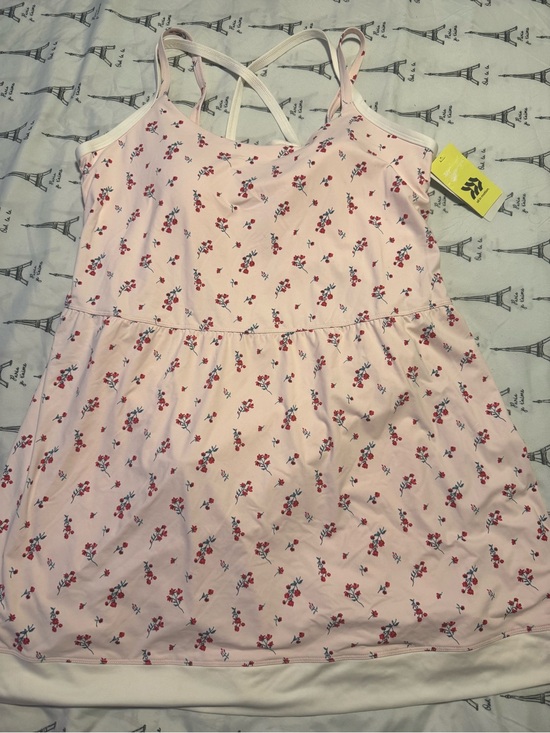 all in motion Dresses & Skirts - all in motion Light Pink Floral Tank Top with Crisscross Back